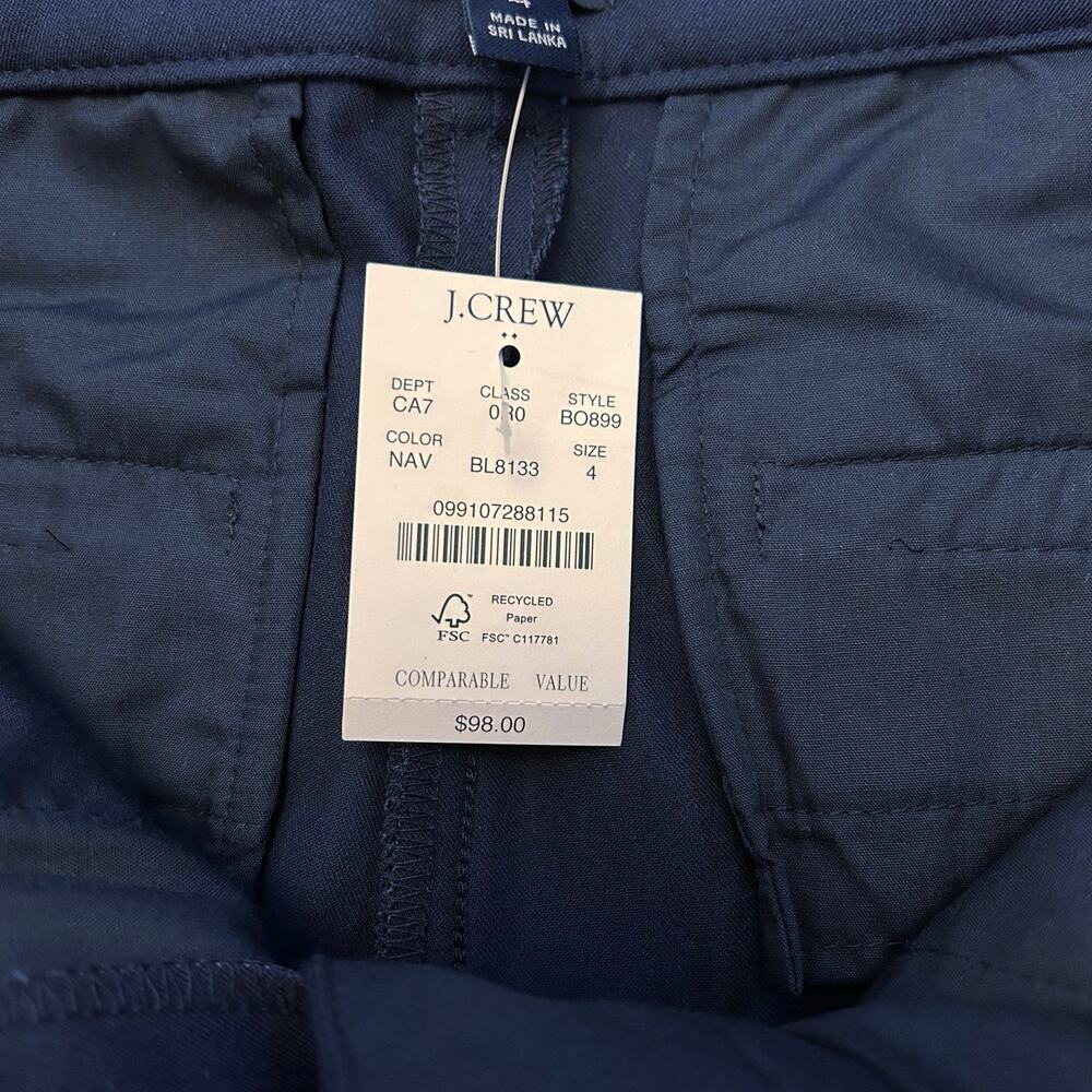 NWT J. Crew Kallie Straight-Leg Pant Navy Size 4 - Picture 6 of 8